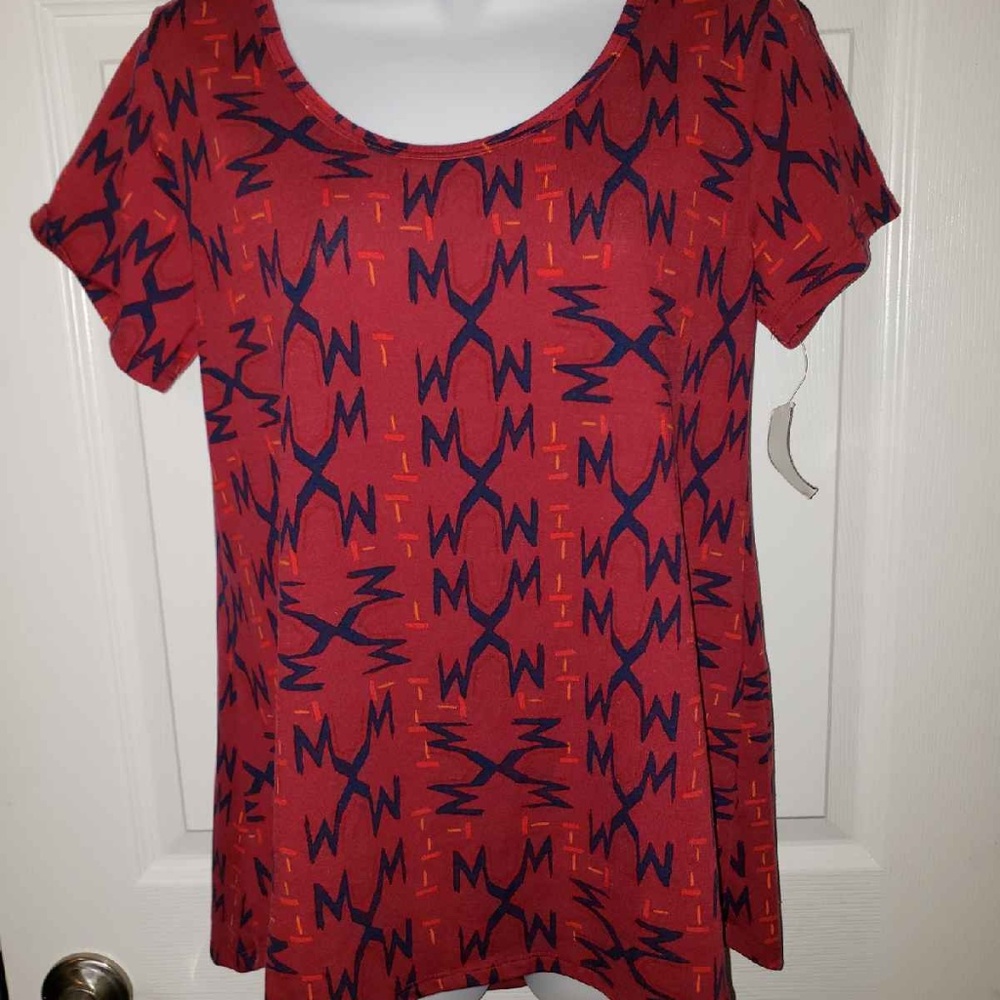 Lularoe Classic T Navy Maroon and Red S NWT